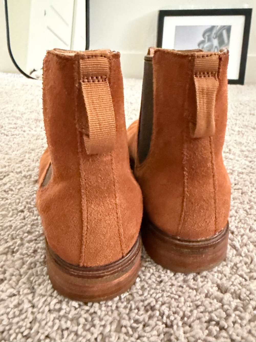 Clarks Clarkdale Mens Brown Suede Slip On Chelsea Boots dark tan - Picture 8 of 10